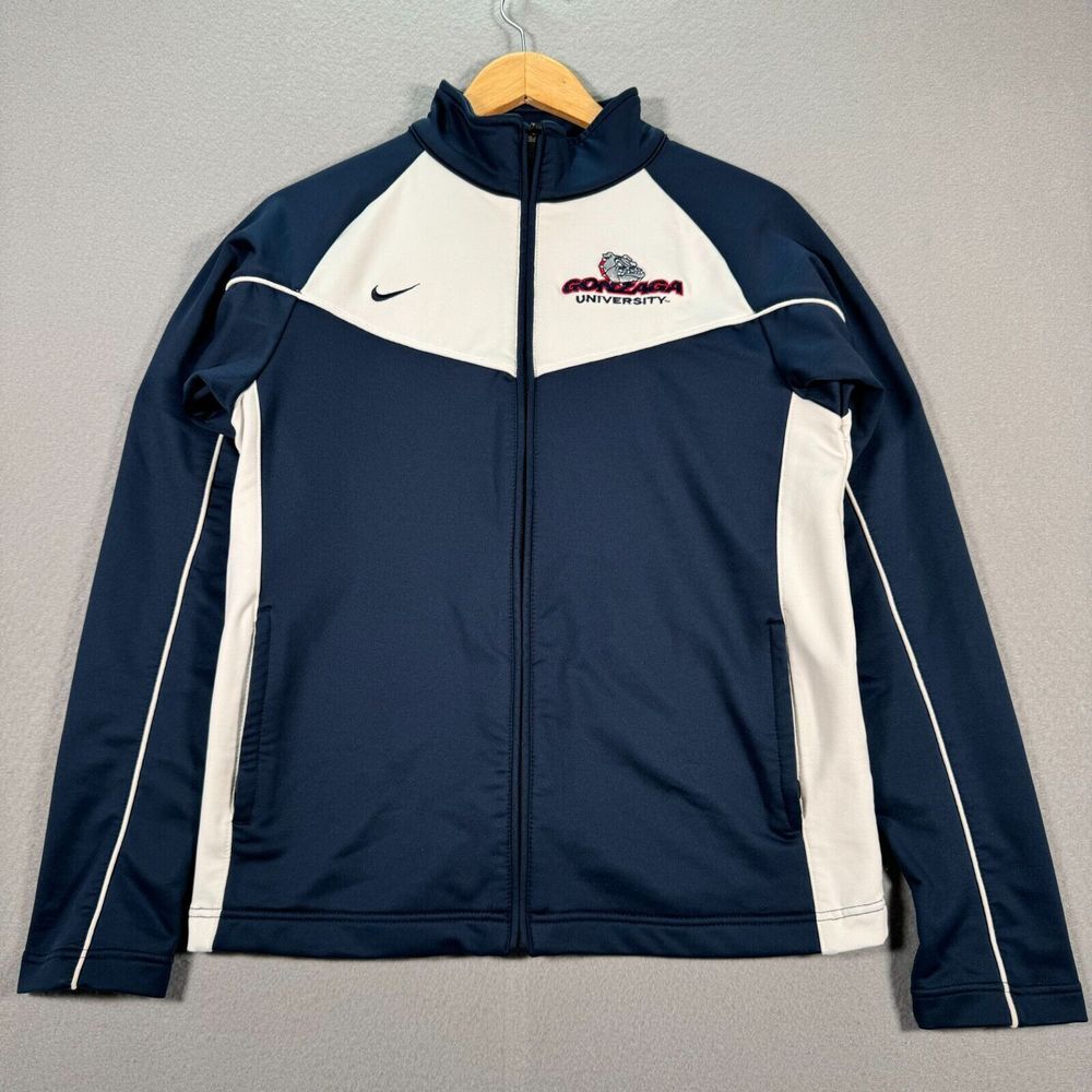 Vintage Gonzaga Bulldogs Track Jacket Womens Large 12-14 Blue Nike Team‎ NCAA